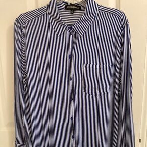 Royal Blue & White striped blouse